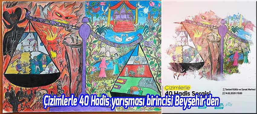 Çizimlerle 40 Hadis yarışması birincisi Beyşehir’den