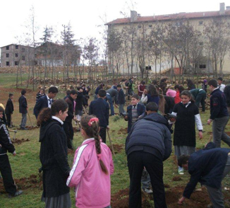 Okulda ağaçlandırma şöleni 