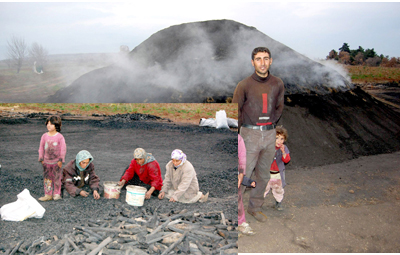 Mangal kömürü işçilerinin zor yaşamı