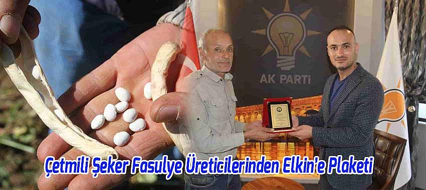 Çetmili Şeker Fasulye Üreticilerinden Elkin'e Teşekkür Plaketi