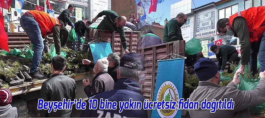 Beyşehir,Seydişehir, Hüyük ve Derebucak'ta 19 bin fidan dağıtıldı