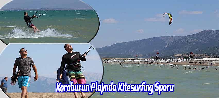  Karaburun Plajında Kitesurfing Sporu