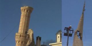 Risk Taşıyan Minareler Yıkıldı