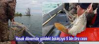 Yasak dönemde göldeki balıkçıya 5 bin lira ceza