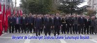 Beyşehir’de Cumhuriyet Coşkusu Atatürk Anıtına Çelenk Sunumuyla Başladı