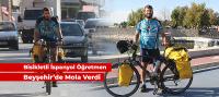 Bisikletli İspanyol öğretmen Beyşehir'de mola verdi