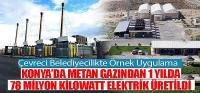 Konya’da Metan Gazından 1 Yılda 78 Milyon Kilowatt Elektrik Üretildi