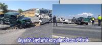 Beyşehir-Seydişehir karayolunda kaza,. 3 yaralı