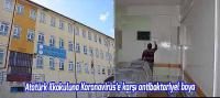 Atatürk İlkokulu Koronavirüs'e karşı Antibakteriyel boya ile boyanıyor