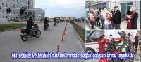 Beyşehir'de motosiklet ve bisiklet tutkunlarından sağlık çalışanlarına teşekkür