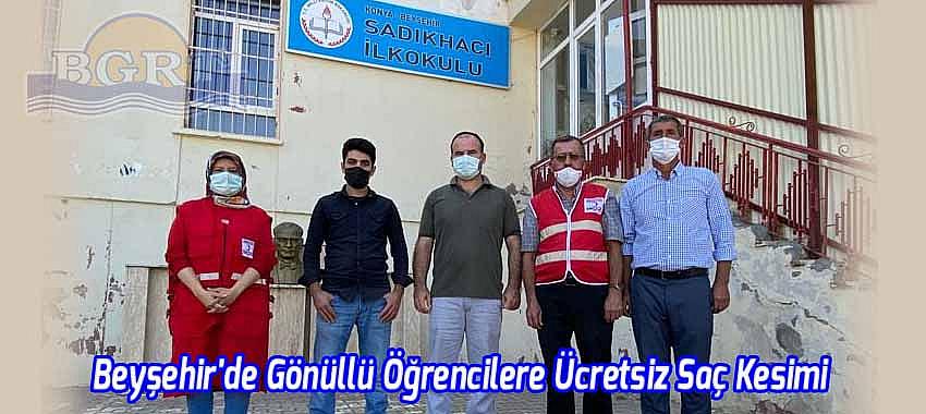 Beyşehir'de Gönüllü Öğrencilere Ücretsiz Saç Kesimi