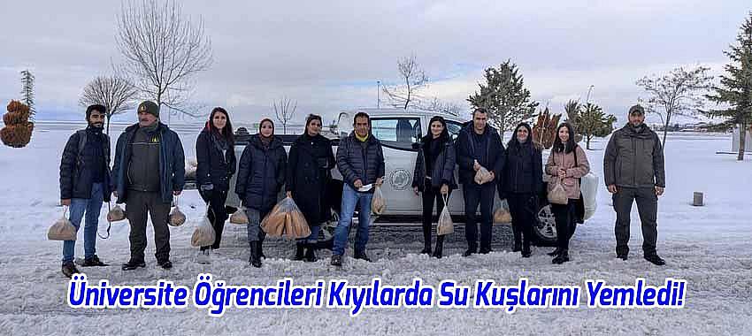 Beyşehir'de Üniversite Öğrencileri Su Kuşlarını Yemledi!