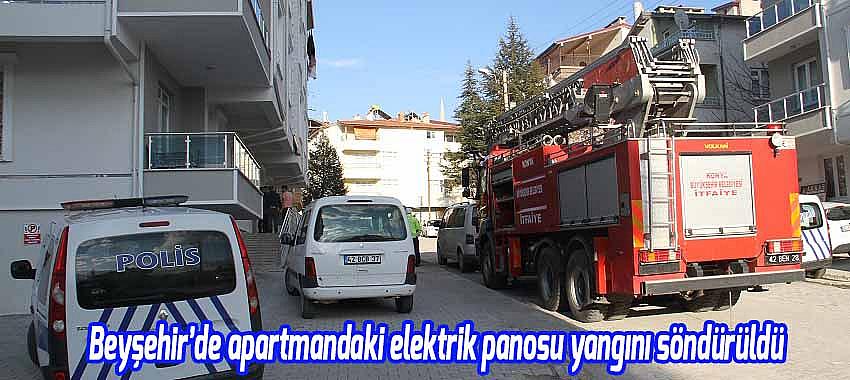 Beyşehir’de apartmandaki elektrik panosu yangını söndürüldü