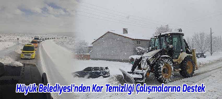 Hüyük Belediyesi’nden Karayolu’ndaki Kar Temizliği Çalışmalarına Destek