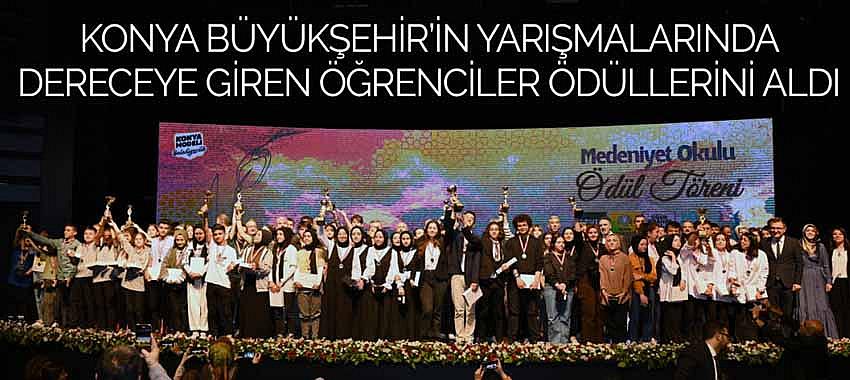 Konya Büyükşehir’in Yarışmalarında Dereceye Giren Öğrenciler Ödüllerini Aldı