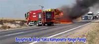 Beyşehir’de Balya Yüklü Kamyonette Yangın Paniği