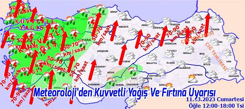 Meteoroloji’den Kuvvetli Yağış Ve Fırtına Uyarısı