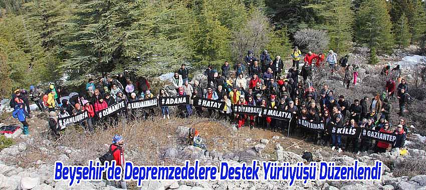 Beyşehir’de Depremzedelere Destek Yürüyüşü Düzenlendi